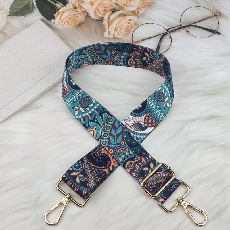 Storazone Women Colorful Fabric Shoulder Strap Lady Bag Accessories Adjustable Removable Wide Shoulder Crossbody Messenger Nylon Bag Strap