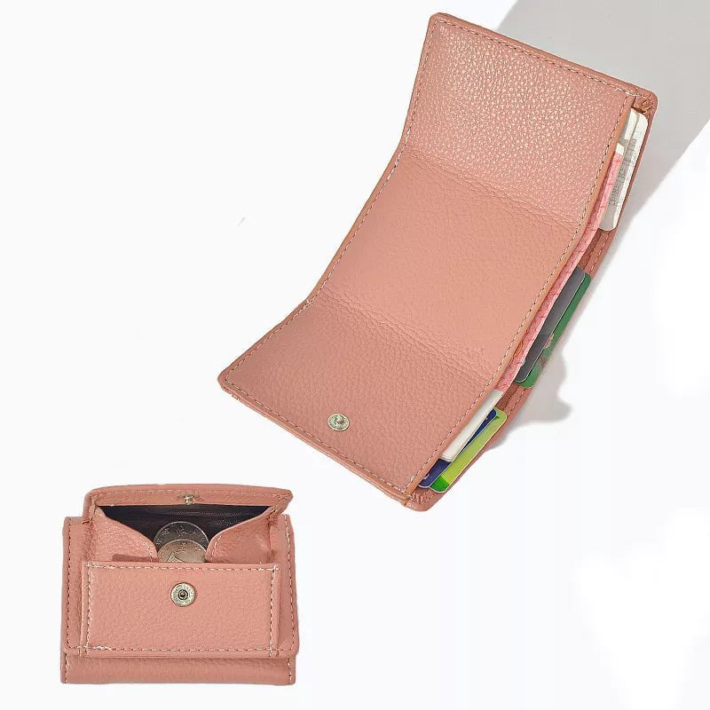 Storazone Women Men PU Leather Purses Female Cowhide Wallets Lady Small Coin Pocket Card Holder Mini Money Bag handbags Anti Rfid Wallet