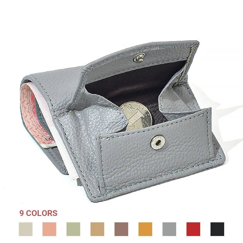 Storazone Women Men PU Leather Purses Female Cowhide Wallets Lady Small Coin Pocket Card Holder Mini Money Bag handbags Anti Rfid Wallet