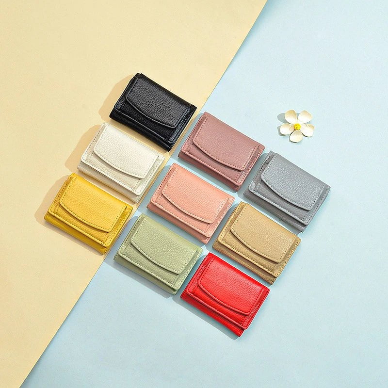 Storazone Women Men PU Leather Purses Female Cowhide Wallets Lady Small Coin Pocket Card Holder Mini Money Bag handbags Anti Rfid Wallet