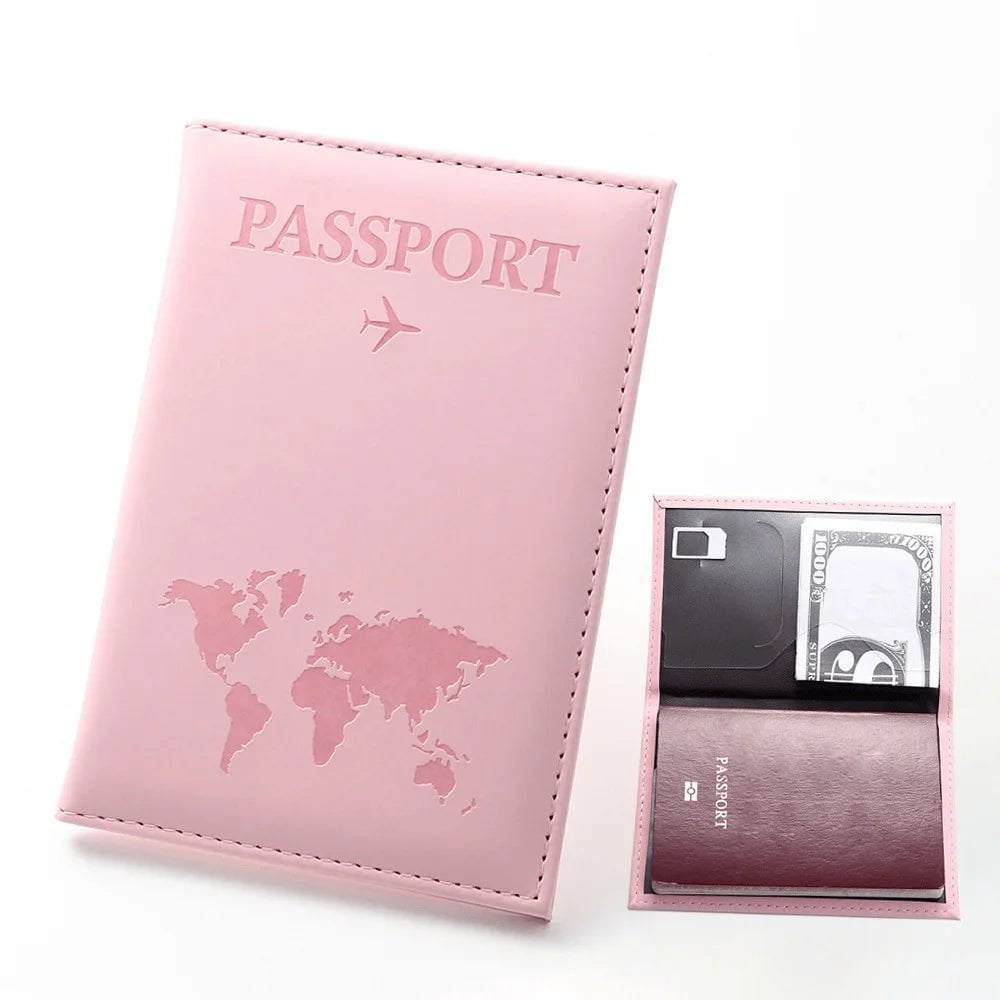 Storazone Women Men RFID Vintage Business Passport Covers Holder Multi-Function ID Bank Card PU Leather Wallet Case Travel Accessories