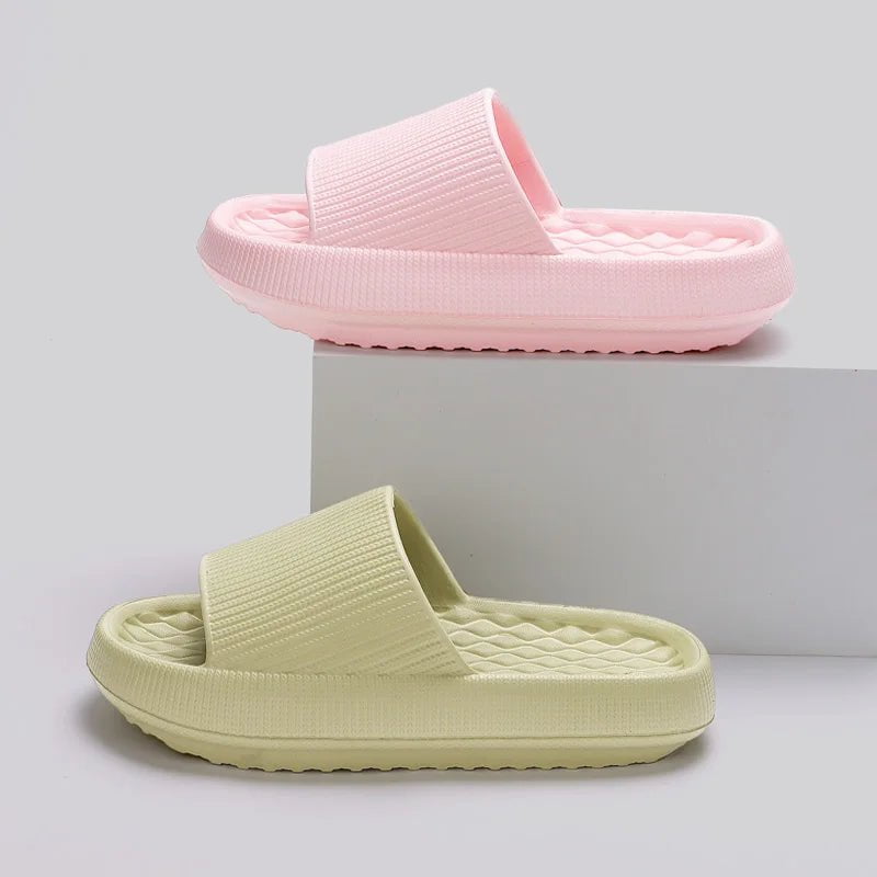 Storazone Women's Thick Platform Cloud Slippers EVA Soft Sole Pillow Slides Summer Beach Flip Flops Women Non Slip Bathroom Home Slippers