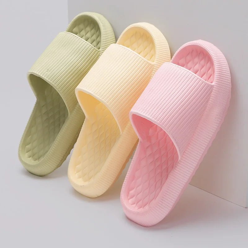 Storazone Women's Thick Platform Cloud Slippers EVA Soft Sole Pillow Slides Summer Beach Flip Flops Women Non Slip Bathroom Home Slippers