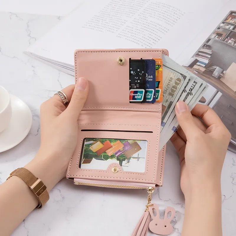 Storazone Women's Wallet PU Leather Women's Wallet Made of Leather Women Purses Card Holder Foldable Portable Lady Coin Purses