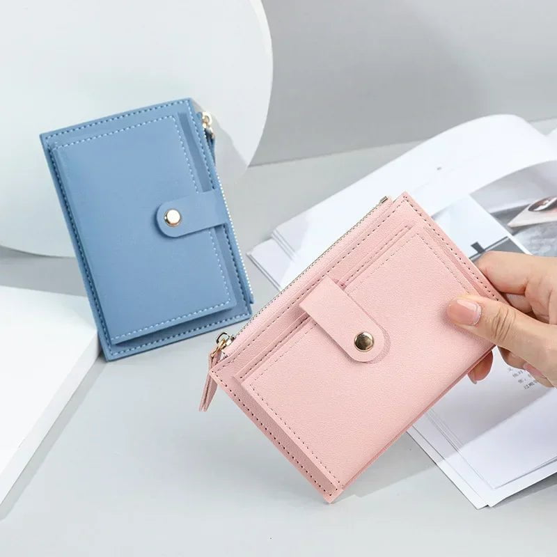 Storazone Women Short Wallet Fashion Simple PU Leather Small Purse Ladies Card Bag Women Clutch Bag Female Purse Money Clip Wallet