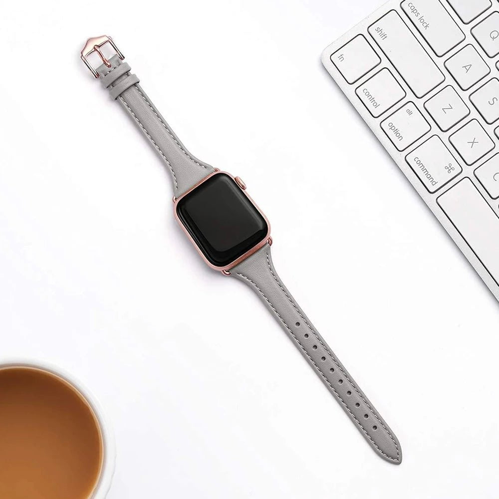 Storazone Women Thin Leather Band for Apple Watch 38mm 40mm 41mm Slim Colorful Wristband Strap for iWatch SE 7/6/5/4/3/2/1 Bracelet