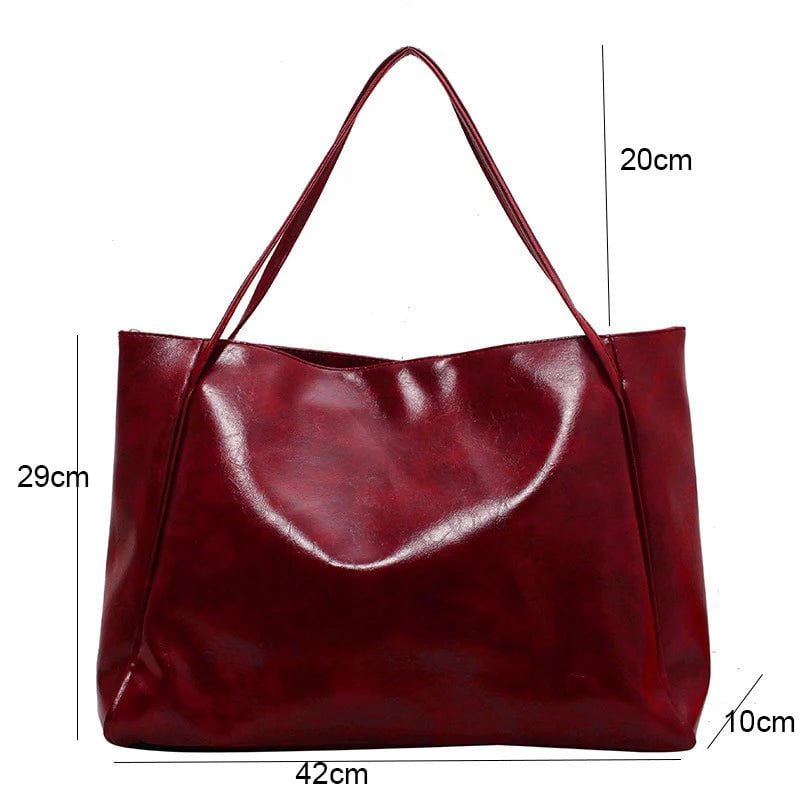 Storazone Women Tote Bag Fashion Underarm Pouch Large Capacity Soft Pu Leather Shoulder Bag Retro Crossbody Bag Casual Portable Bucket Bag