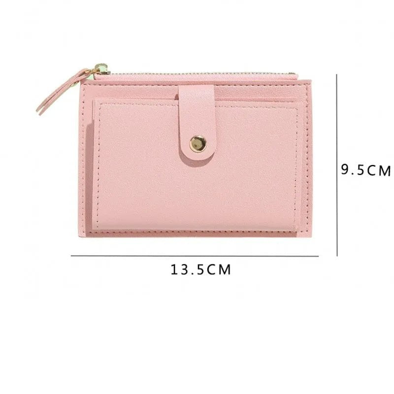 Storazone Women Wallets PU Leather Female Purse Mini Hasp Solid Multi-Cards Holder Coin Short Wallets Slim Small Wallet Zipper Hasp