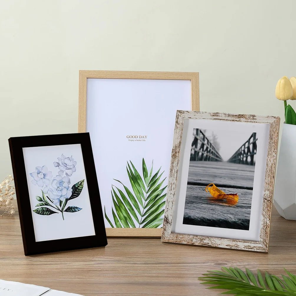 Storazone Wooden Photo Frame For Wall Hanging 10X15 15X20 20X25cm A4 Wood Picture Frame Stand For Pictures Photo Decor Commemorative Gift