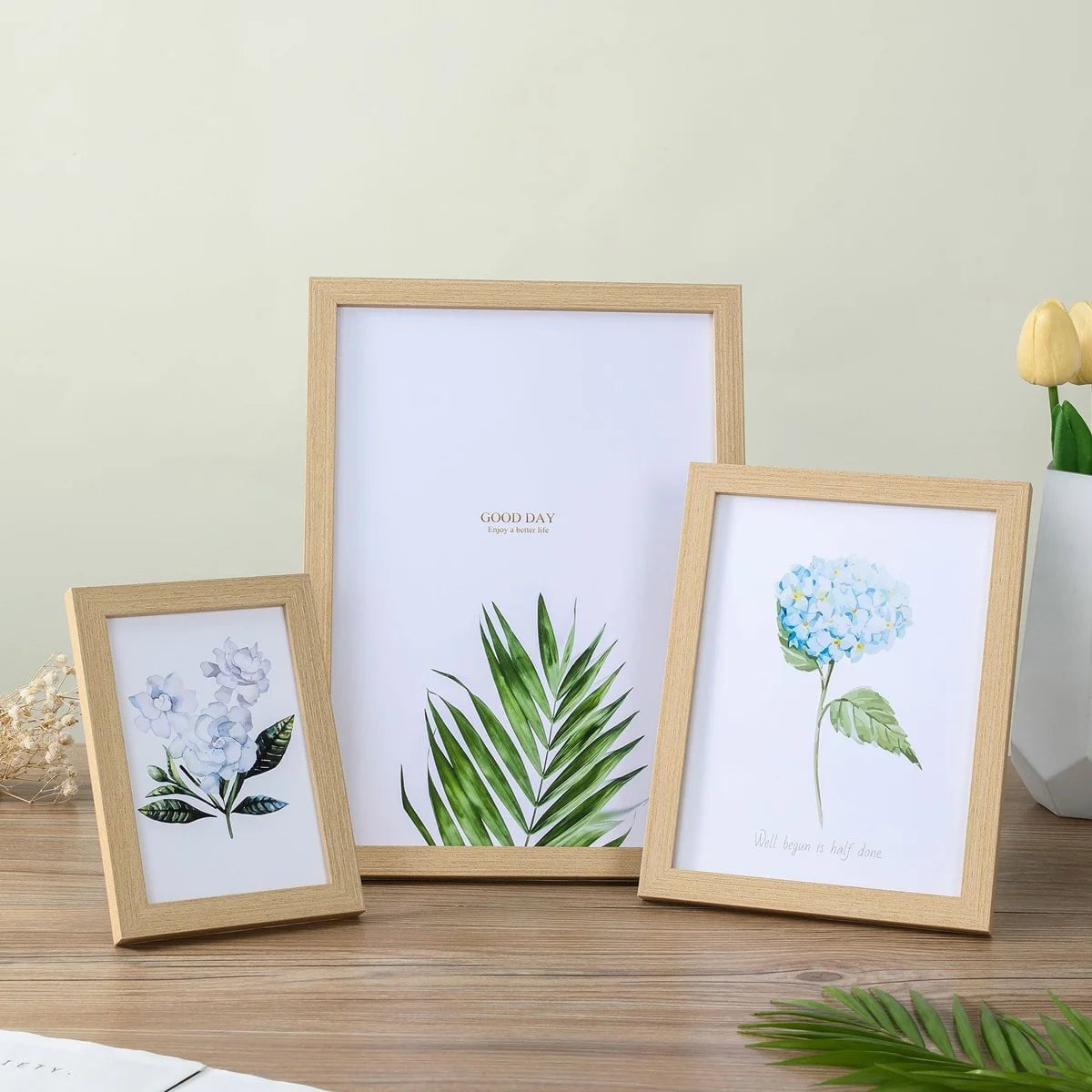 Storazone Wooden Photo Frame For Wall Hanging 10X15 15X20 20X25cm A4 Wood Picture Frame Stand For Pictures Photo Decor Commemorative Gift