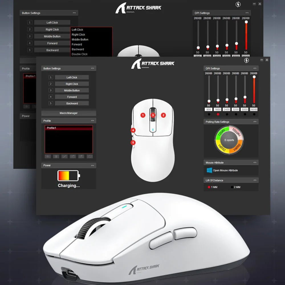 Storazone X3 PixArt PAW3395 Bluetooth Mouse 2.4G Tri-Mode Connection, 26000dpi, 650IPS, 49g Lightweight Macro Gaming Mouse