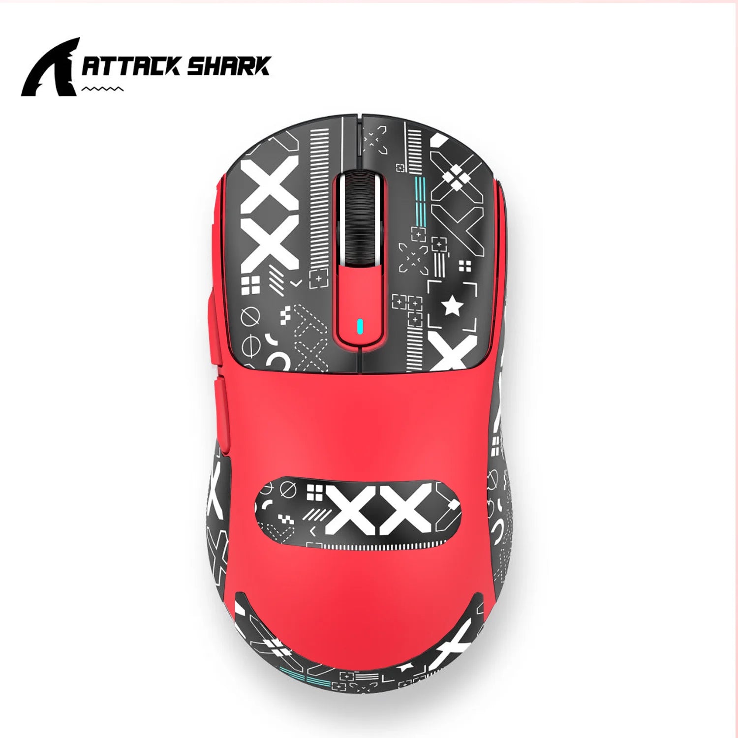 Storazone X3 Red Attack Shark X3 Bluetooth Mouse , 49g Lightweight , PixArt PAW3395, Tri-Mode Connection, 26000dpi, 650IPS, Macro Gaming Mouse