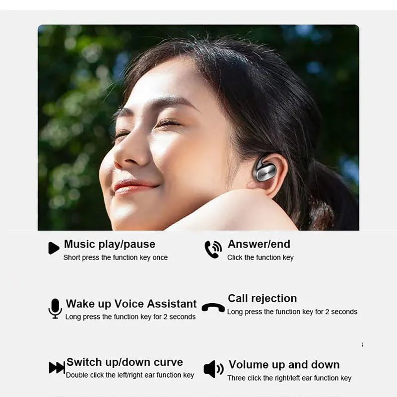 Storazone Xiaomi J99 Ear-Hook Headsets Bluetooth Wireless Sports Earphones Waterproof TWS Game Earphones LED Display with Microphones