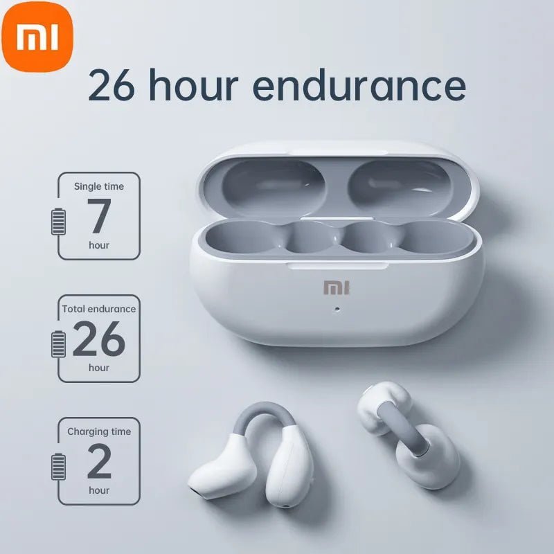 Storazone Xiaomi Wireless Earphones Mijia New Earclip Bluetooth5.3 Headphones Earring Sports Bone Conduction Earbuds Waterproof Headset