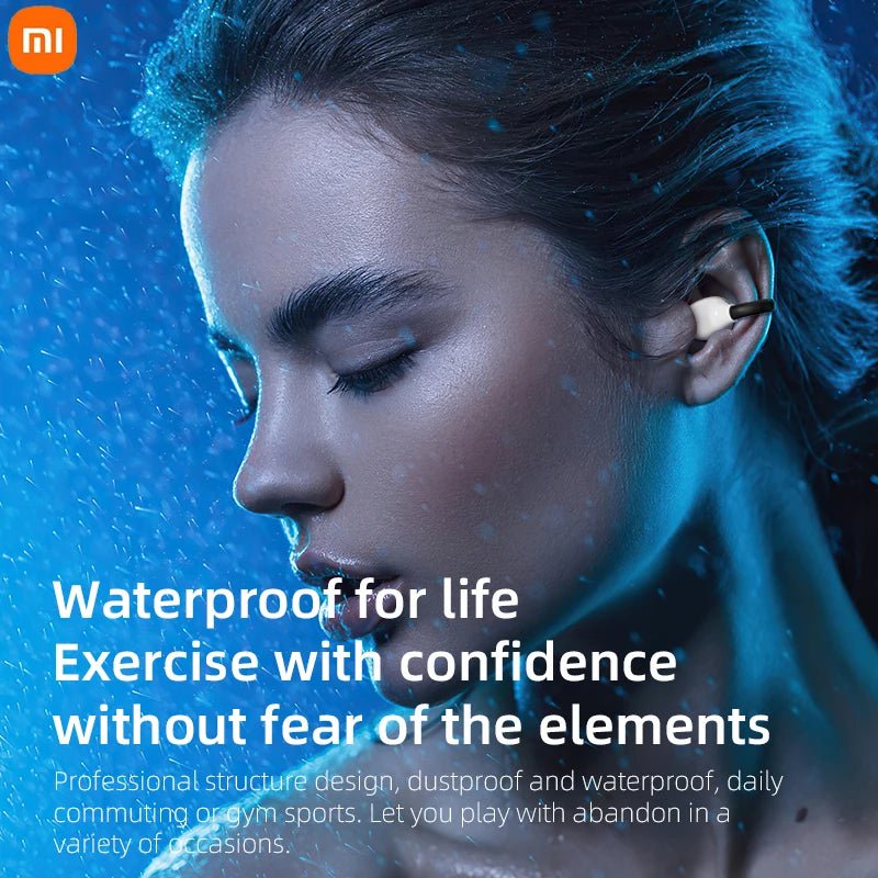 Storazone Xiaomi Wireless Earphones Mijia New Earclip Bluetooth5.3 Headphones Earring Sports Bone Conduction Earbuds Waterproof Headset