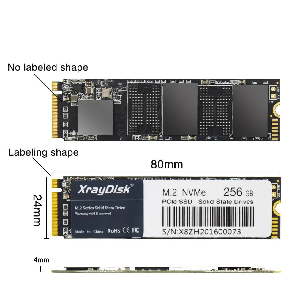 Storazone XrayDisk M.2 SSD PCIe NVME 128GB 256GB 512GB 1TB Gen3*4 Solid State Drive 2280 Internal Hard Disk HDD for Laptop Desktop