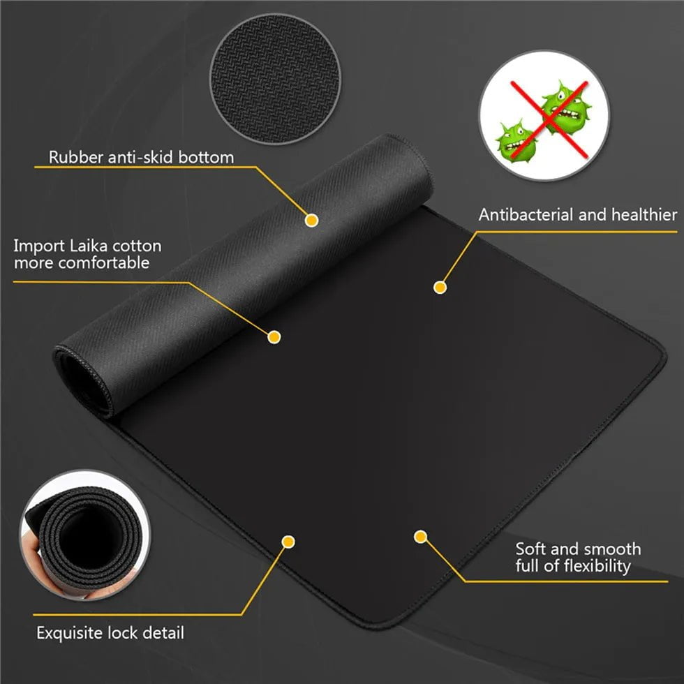 Storazone Xxl Mouse Pad Gaming Computer Mousepad Gamer Desk Mat Black Big Office Carpet Mause Pads PC Accessories Keyboard Pads Play Mats