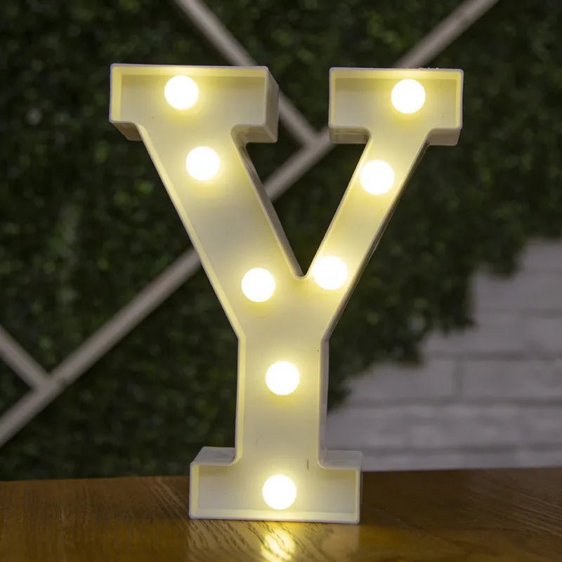 Storazone Y / 22cm Luxury Alphabet Letter LED Lights Luminous Number Lamp  Battery Night Light for Home Wedding Birthday Christmas Party Decoration