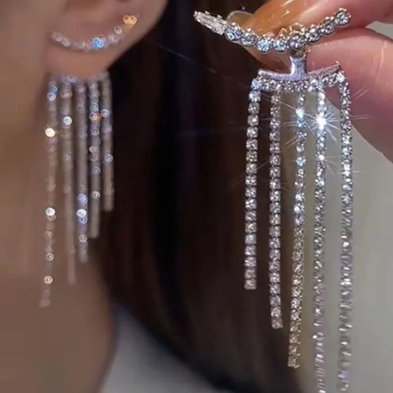 Storazone Y2K Irregular Liquid Earrings for Women Silver Color Hip-Hop Punk Fashion Geometric Earring Clip Girl 2024 Trendy Party Jewelry
