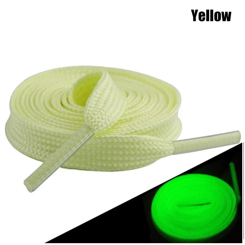 Storazone Yellow / 120CM / CHINA 1 Pair Luminous Shoelaces for Kid Sneakers Men Women Sports Shoes Laces Glow In The Dark Night Shoestrings Reflective Shoelaces