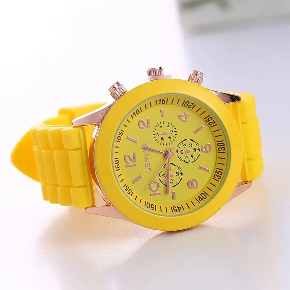 Storazone Yellow 2023 Women Watches New Fashion Luxury Brand Women's Watch Silicone Strap Quartz Wrist Watch For Female Relogio Feminino