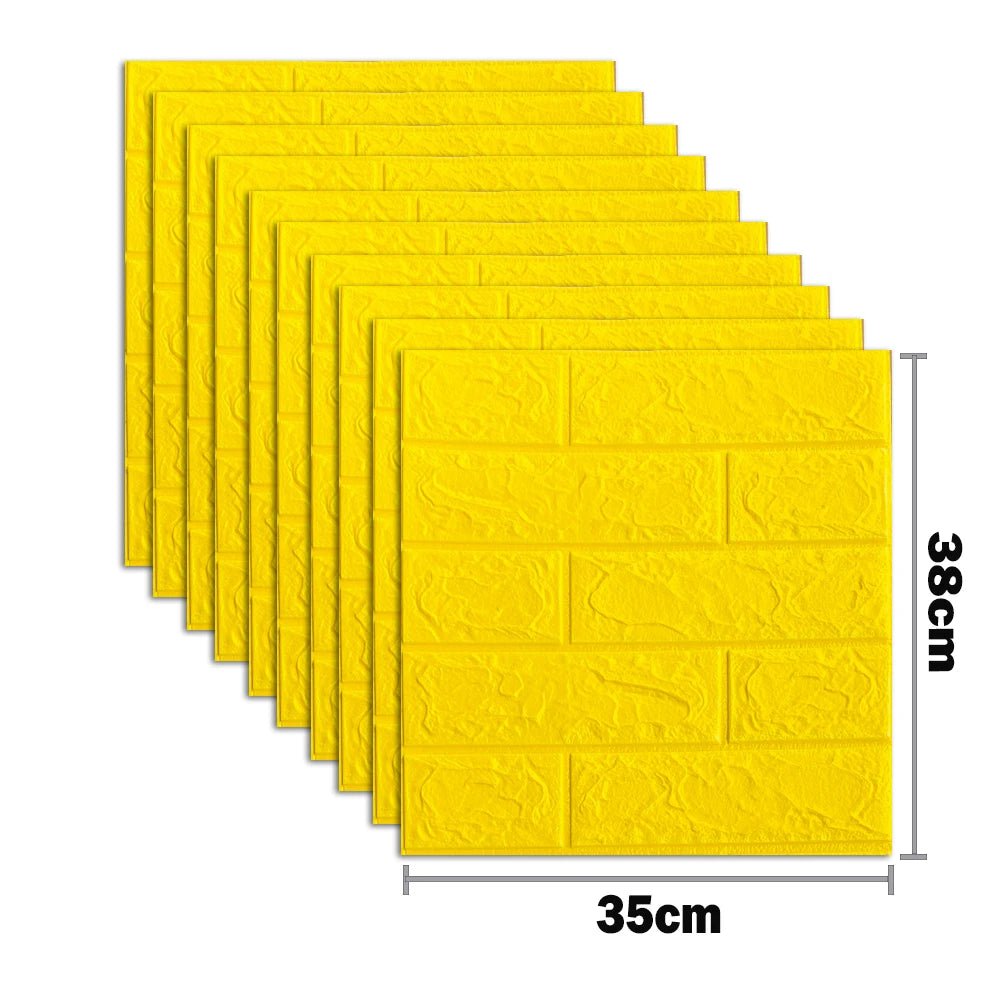 Storazone Yellow / 25 pcs(35X38cm) 25pcs 3D Wall Stickers Self Adhesive Wallpaper Panel Home Decor Living Room Bedroom Decoration Bathroom Kitchen House Sticker