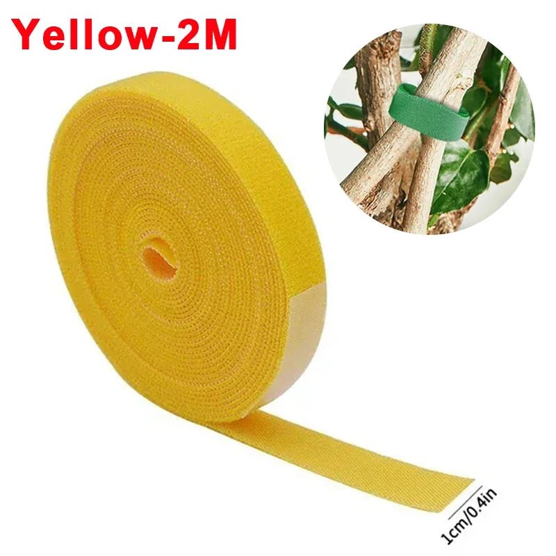 Storazone Yellow-2M / 5Rolls 5/1Rolls Nylon Plant Ties Resealable Cable Ties Self Adhesive Plant Fastener Tape For Support Grape Vines Tomato Garden Supplies