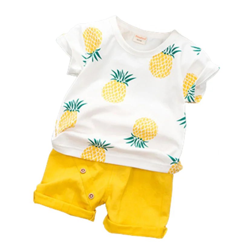 Storazone yellow / 5 Baby Boys Clothing Sets 0-5 Years Summer Cotton T-Shirt Children Boys Clothes Suit for Kids Outfit Shorts Outfit Infant