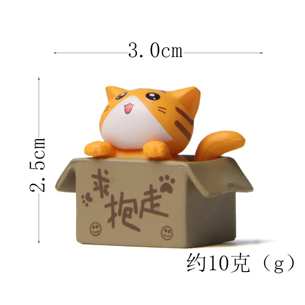 Storazone yellow cat figure 14 Cat on Toilet Resin Home Decoration Action Figure Dollhouse Landscape Accessories Fairy Garden Miniatures Desktop Model Ornament