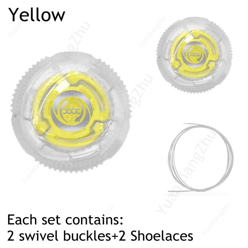 Storazone Yellow / CHINA New Automatic Laces Sneakers Swivel Buckle Shoelaces Without ties Adults Kids Lazy No Tie Shoe laces Shoe Accessories 1Pair