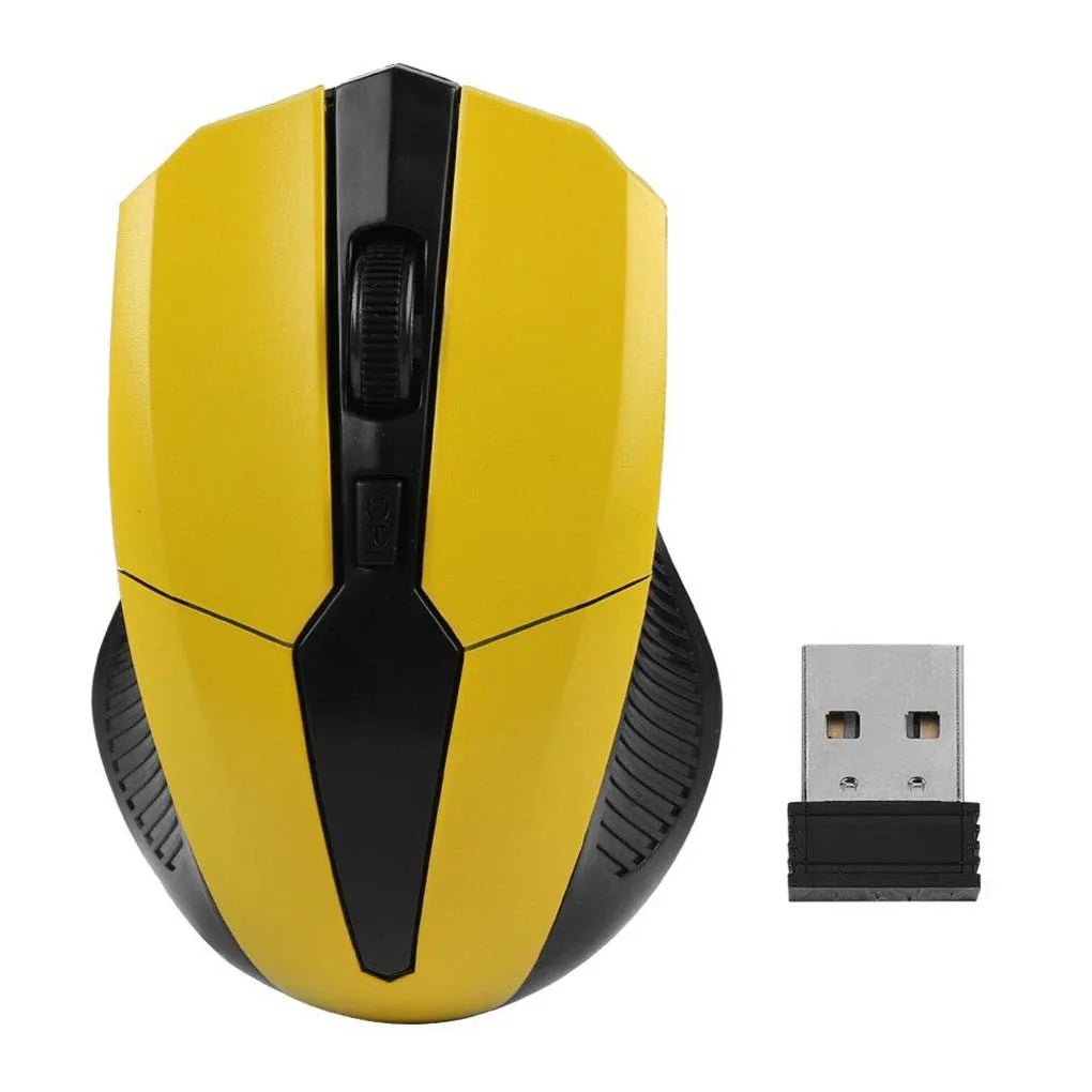 Storazone Yellow / CHINA Wireless Gaming Mouse Adjustable DPI Switch 800-1200-1600DPI 2.4G 6 Buttons Optical Mouse for Laptop Notebook PC