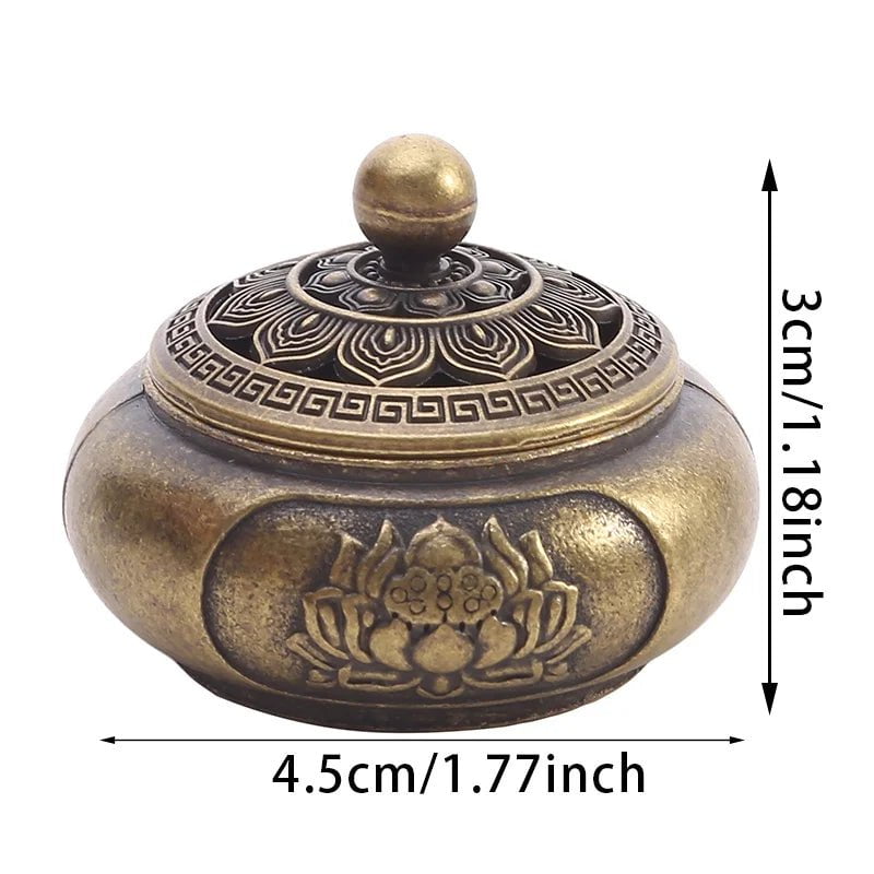 Storazone Yellow Classical Antique Three Legged Incense Burner Household Indoor Decorative Zen Sandalwood Carving Incense Burner