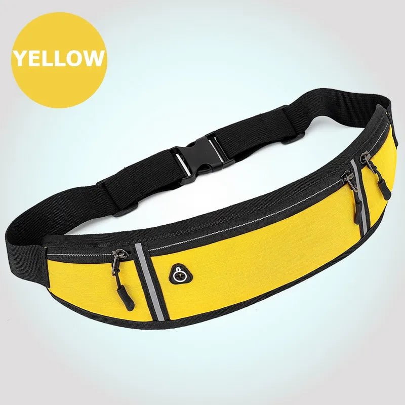 Storazone Yellow Color Professional Running Waist Bag Sports Belt Pouch Mobile Phone Case Men Women Hidden Pouch Gym SportsBags Running Belt Waist Pack
