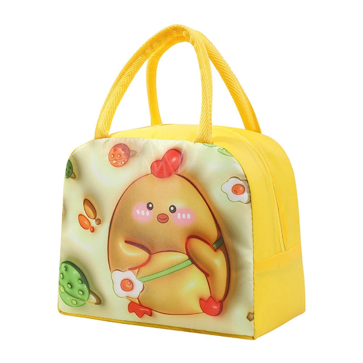 Storazone Yellow Lunch Bag Thickened Handheld Insulated Lunch Box Bag Children Cute With Meals Lunch Box Bag