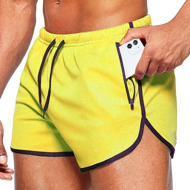 Storazone Yellow / M(50-60kg) Men Sport Shorts Summer Sportswear Beach Jogging Short Pants Training Shorts Men Basketball Clothing Gym Fitness Running Bottoms