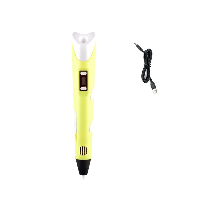 Storazone Yellow pen 3D Printing Pen DIY Three-dimensional Painting Children Toys Fun Camouflage With LCD Screen Compatible PLA Filament Toys Gift