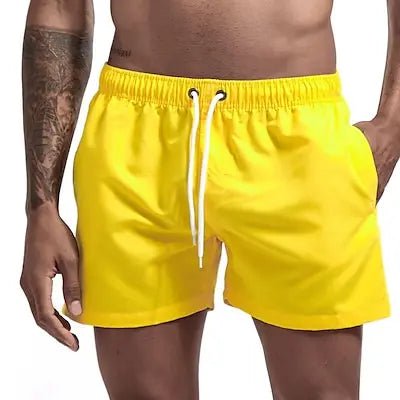 Storazone Yellow / S Men's Swim Shorts Swim Trunks Quick Dry Board Shorts Bathing Suit Breathable Drawstring With Pockets for Surfing Beach Summer