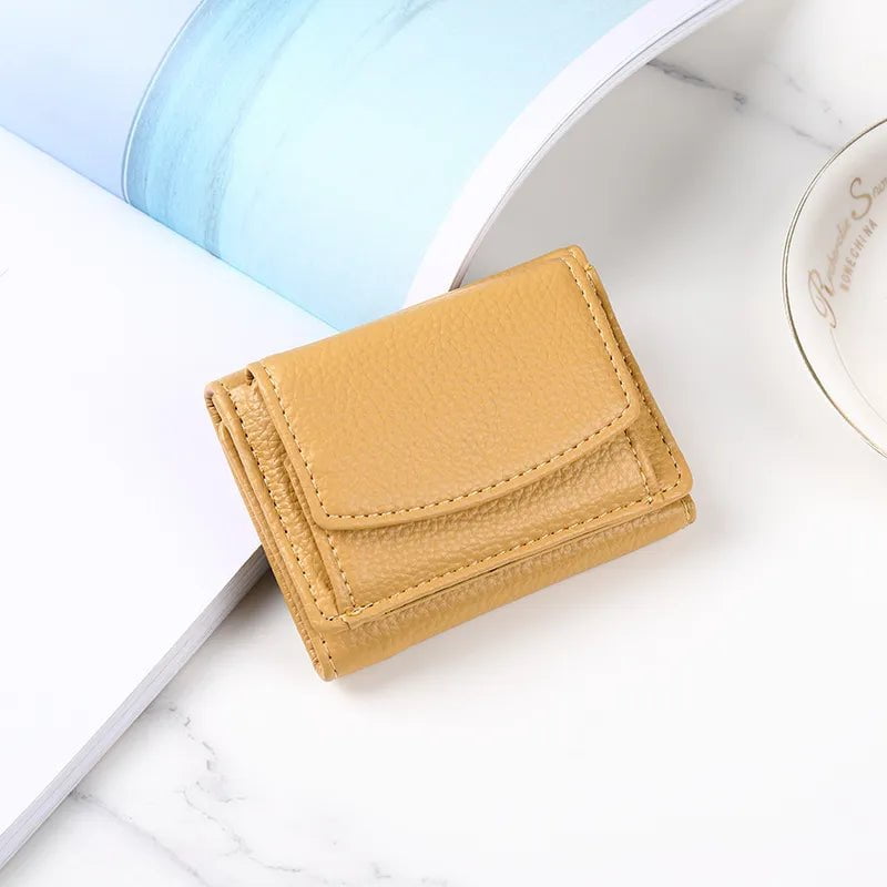 Storazone yellow Women Men PU Leather Purses Female Cowhide Wallets Lady Small Coin Pocket Card Holder Mini Money Bag handbags Anti Rfid Wallet