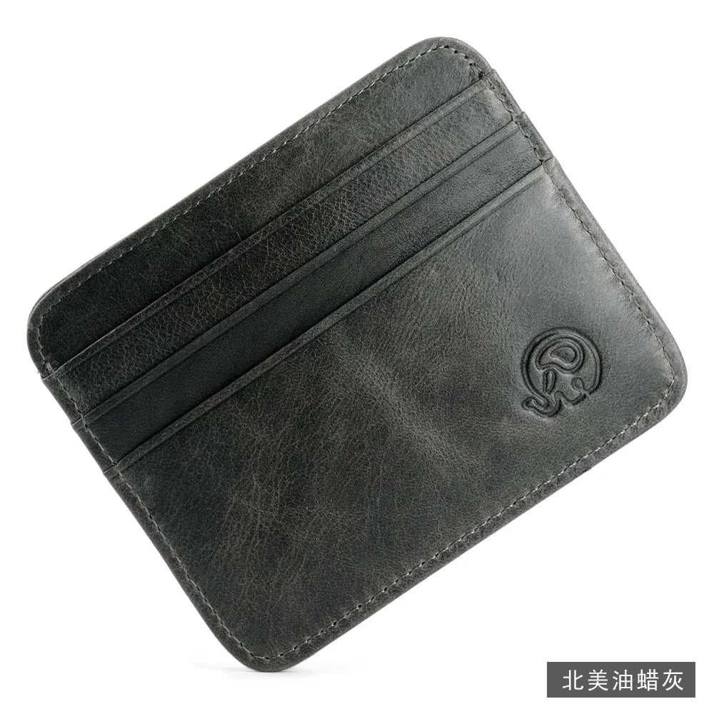 Storazone ylhui Retro First Layer Genuine Leather Card Bag with 7 Card Slot Super Thin 100% Real Leather Bank Card Holder Coin Purse Sort Wallet