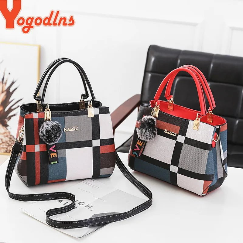 Storazone Yogodlns New Luxury Handbag Women Stitching Wild Messenger Bags Designer Brand Plaid Shoulder Bag Female Ladies Totes