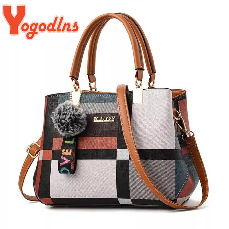 Storazone Yogodlns New Luxury Handbag Women Stitching Wild Messenger Bags Designer Brand Plaid Shoulder Bag Female Ladies Totes