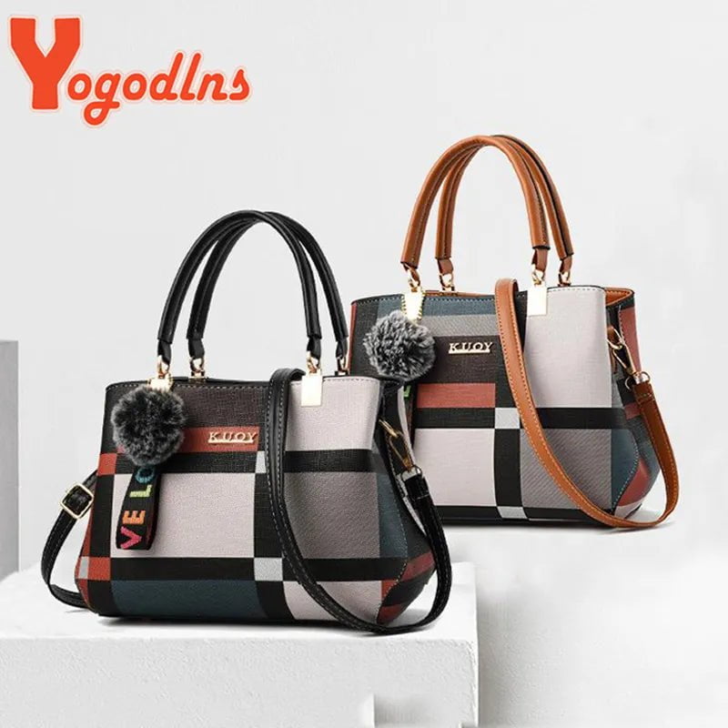 Storazone Yogodlns New Luxury Handbag Women Stitching Wild Messenger Bags Designer Brand Plaid Shoulder Bag Female Ladies Totes