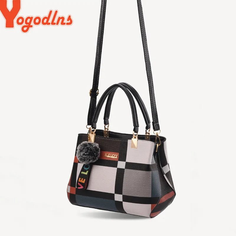 Storazone Yogodlns New Luxury Handbag Women Stitching Wild Messenger Bags Designer Brand Plaid Shoulder Bag Female Ladies Totes