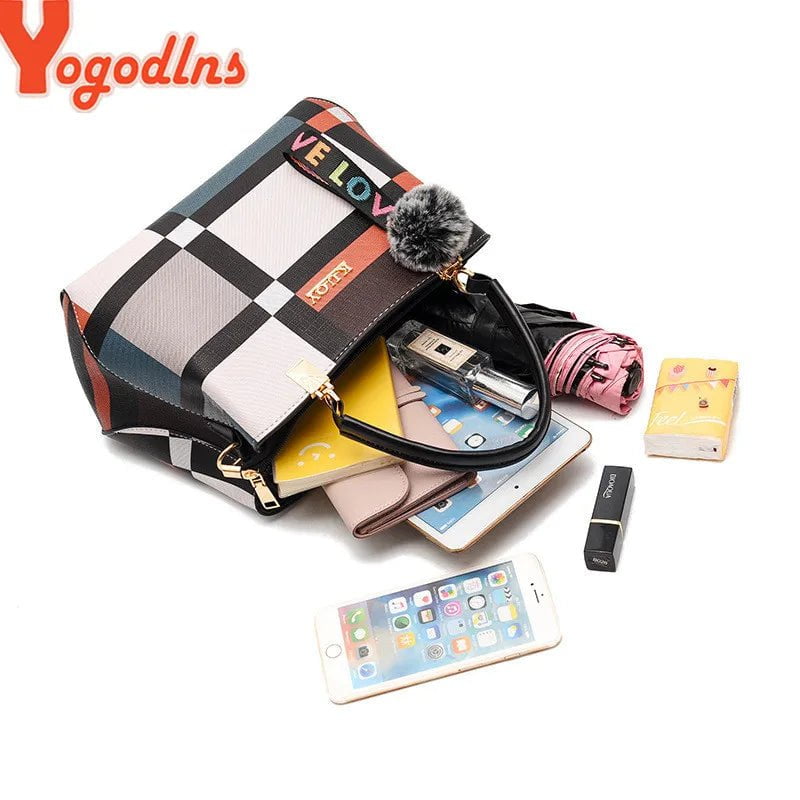 Storazone Yogodlns New Luxury Handbag Women Stitching Wild Messenger Bags Designer Brand Plaid Shoulder Bag Female Ladies Totes