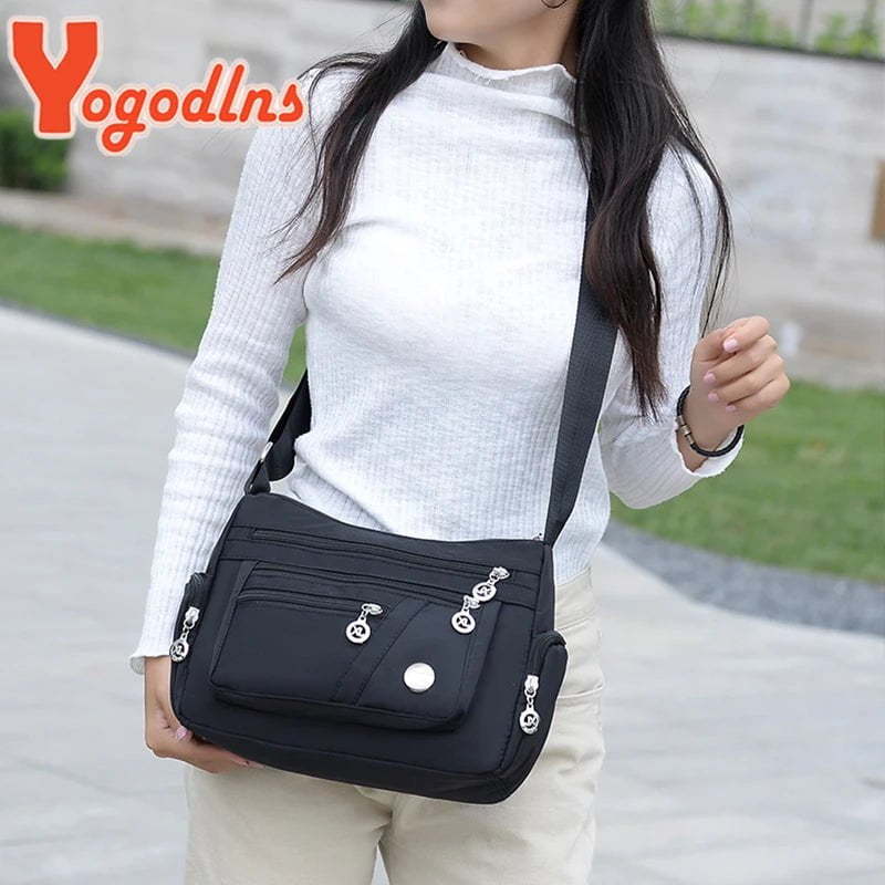 Storazone Yogodlns Oxford Waterproof Shoulder Bag Women Casual Crossbody Bag Multifunction Shopping Handbag Large Capacity Messenger Bag