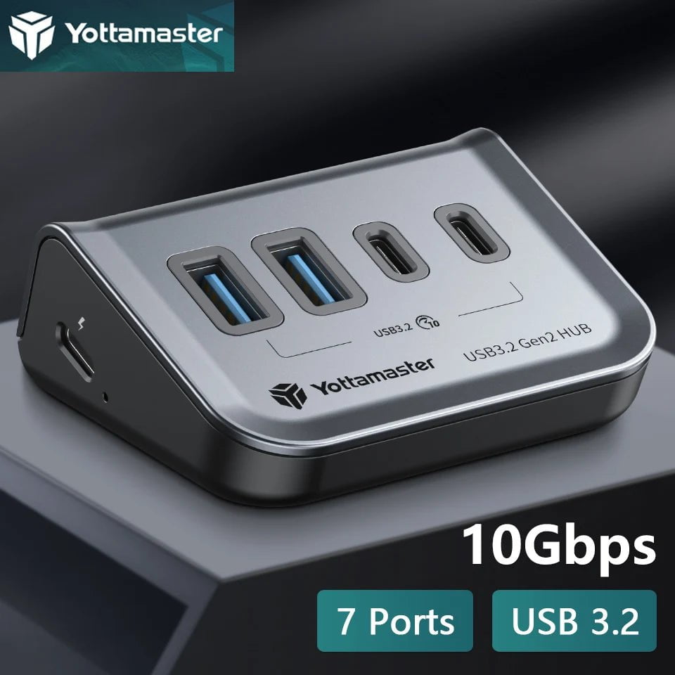 Storazone Yottamaster Multiple USB A Type C Hub 4/7 Slot 10Gbps Socket Docking Station Multi USB 3.0 Port Splitter Extensor Dock Adapter