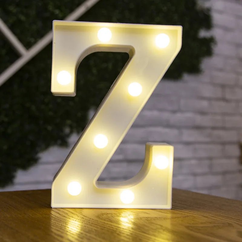 Storazone Z / 22cm Luxury Alphabet Letter LED Lights Luminous Number Lamp  Battery Night Light for Home Wedding Birthday Christmas Party Decoration