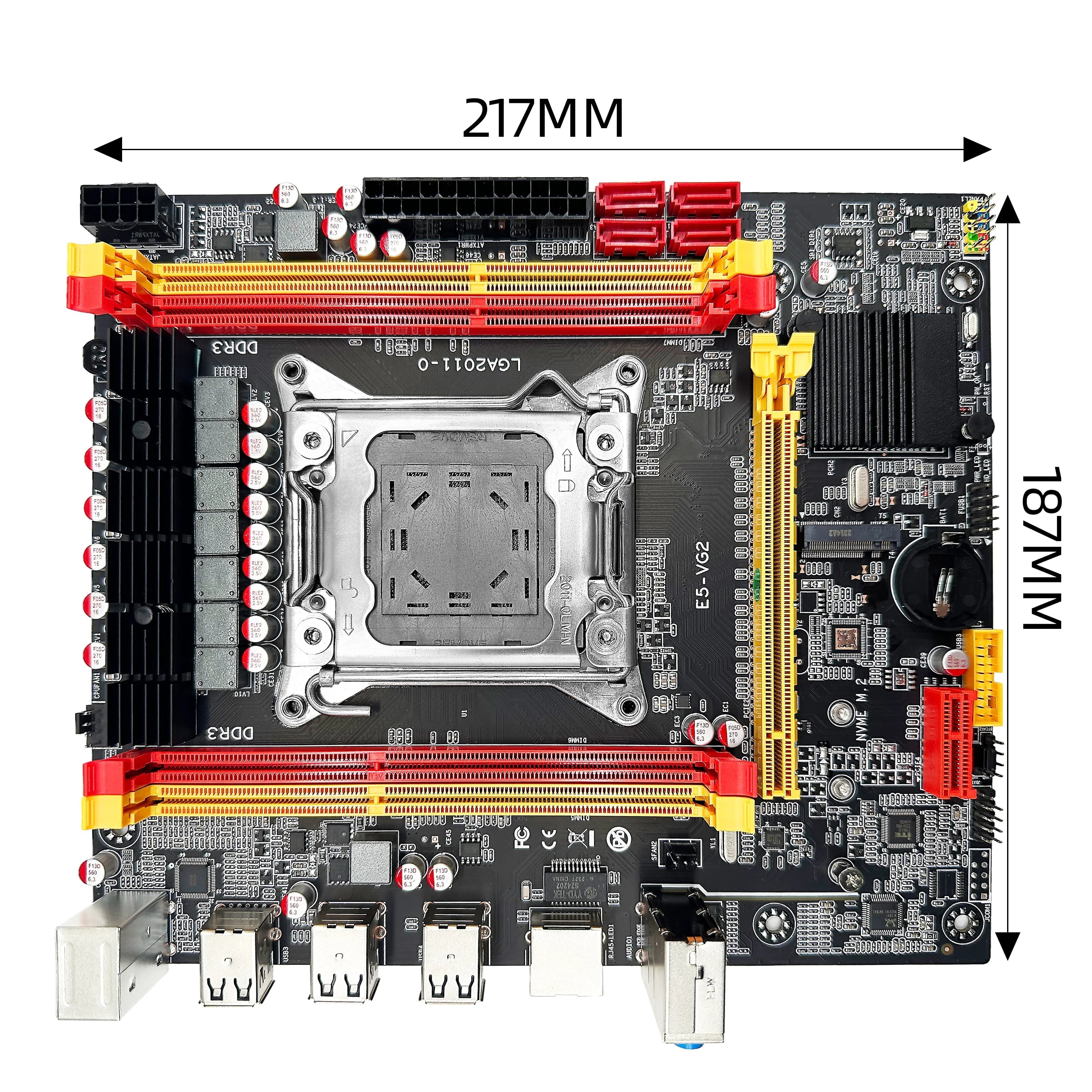 Storazone ZSUS X79 VG2 Motherboard Set Kit With Intel LGA2011 Xeon E5 2650 V2 CPU DDR3 1*16GB 1600MHZ ECC RAM Memory NVME M.2 SATA